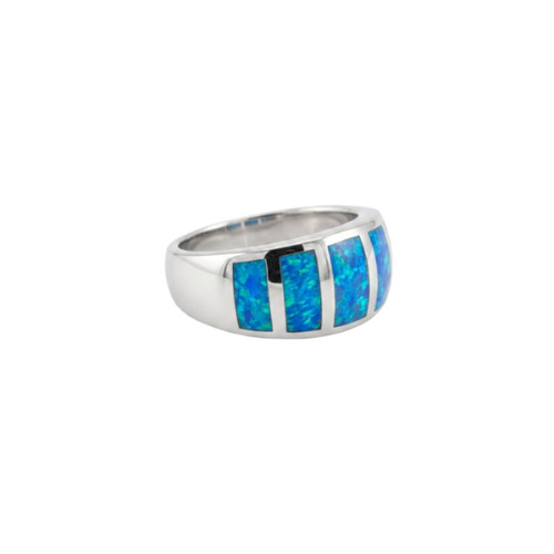 Anello opale blu - argento,