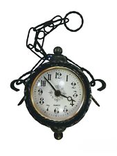 Orologio Ferro Battuto Struttura Base Nero Sfumata A Mano Argento MOVIM.  QUARZO