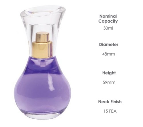 Clear glass perfume bottle - clear,