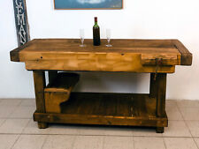 Banco Falegname in legno massello arredo soggiorno uso BAR 165x70h90cm SU MISURA
