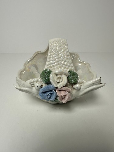 Cesto ceramica vintage perlato - cesto,