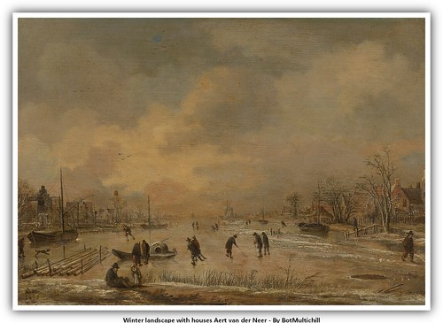 Paesaggio invernale con - , case