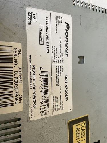Pioneer deh 4700mp - pioneer, deh-4700mp