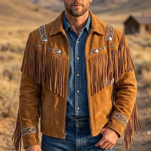 Giacca uomo western - , pelle