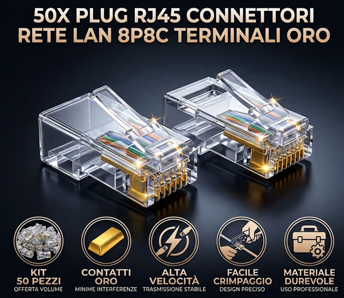 Connettori rj45 8p8c - 8p8c, per