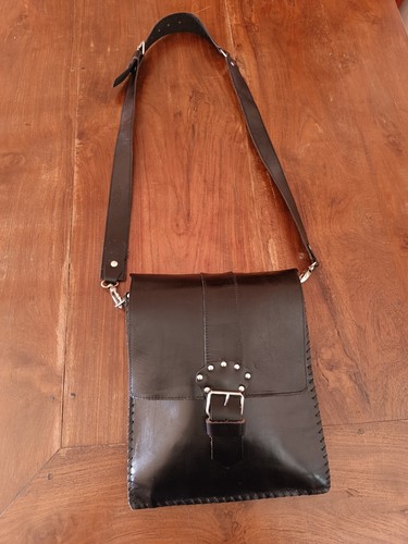 Borsa cuoio nera spalla - borsa,
