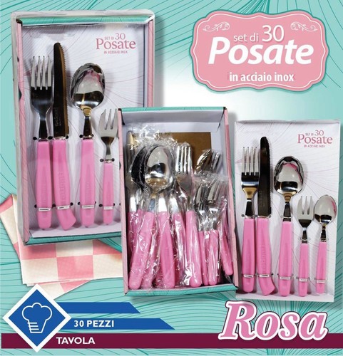 Set posate acciaio - 30, in