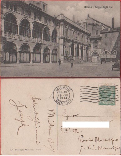 Cartolina milano loggia - cartolina, milano.