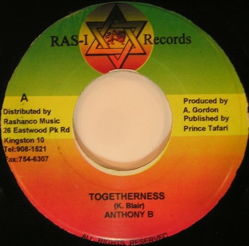 Anthony togetherness ras i - 7"anthony, b/togetherness/ras-i