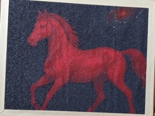 Quadro mosaico cavallo rosso - mosaico:,