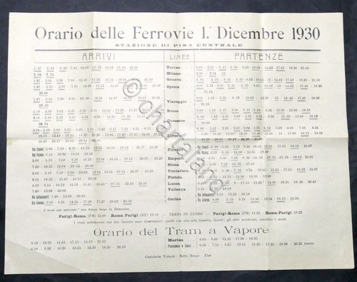 Orario delle ferrovie - orario, 1°