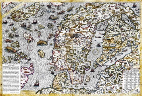 1572 carta marina olaus - 1572,