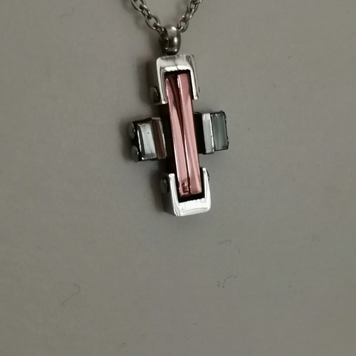 Collana acciaio croce - , uomo