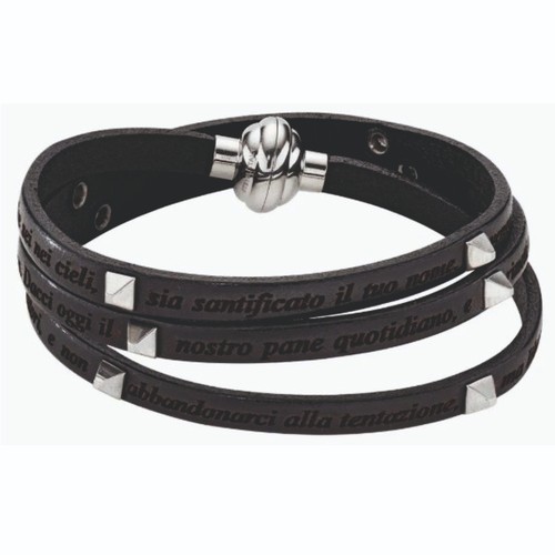 Bracciale unisex pelle nero - unisex,
