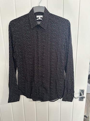 Reiss camicia uomo nera multi - uomo,