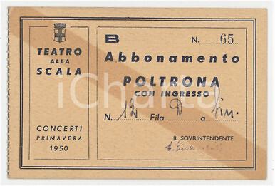 1950 milano teatro alla - milano, scala
