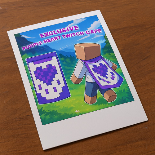 Minecraft purple heart cape - purple,