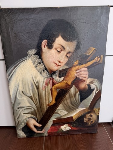 Antico dipinto olio - , tela