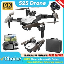 Mini Drone S2S 4K 8K HD, Evita Obstáculos, Brushless, Plegable RC Quadcopter