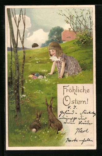 Cartolina coniglietti pasquali