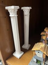2 COLONNE PER PRESEPE  21 Cm. MADE IN ITALY . In Gesso