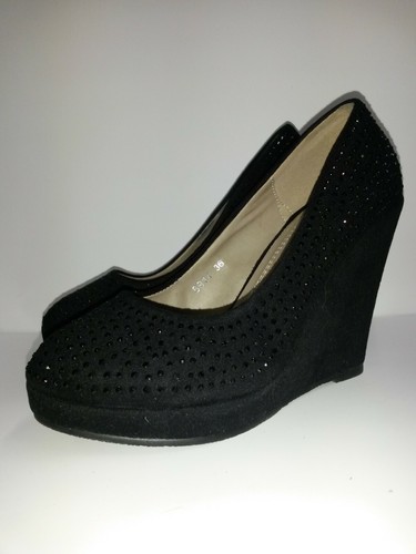 Zeppe scamosciate nere - , con