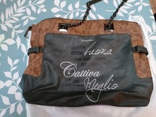 BORSA A SPALLA "LEPANDORINE-verde con frase-Custodia originale-OTTIMO STATO