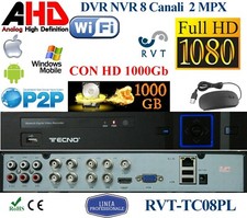 DVR 8 Canali UNIVERSALE 5 in 1 ibrido hard disk 1000 GB P2P Professionale 
