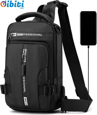 - Zaino Monospalla Uomo Porta Tablet Zainetto Borsello a Tracolla Regolabile Con