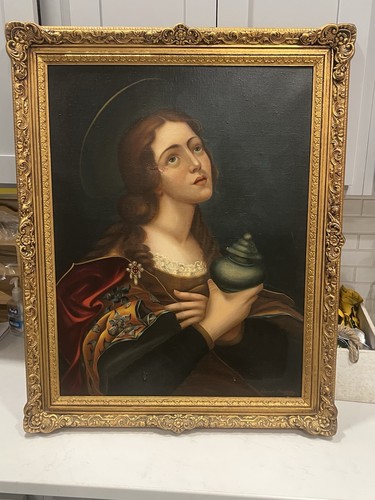 Antico olio tela dopo - su,