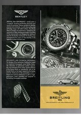 BREITLING 1884 Pubblicità OROLOGIO BENTLEY 2004 1 pagina originale
