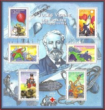 Francia 2005 Jules Verne Storie,Bisonti,Elefanti,Animali preistorici,Treno MNH