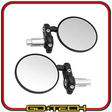 SPECCHIETTI MOTO MANUBRIO BAR END SPECCHI RETROVISORI CAFE RACER REGOLABILI NERI