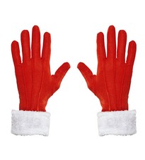GUANTI BABBO NATALE CON FINITURE IN PELUCHE  DONNA