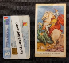 Santino GIORGIO MARTIRE e CAVALIERE Teschio Immaginetta Sacra con preghiera