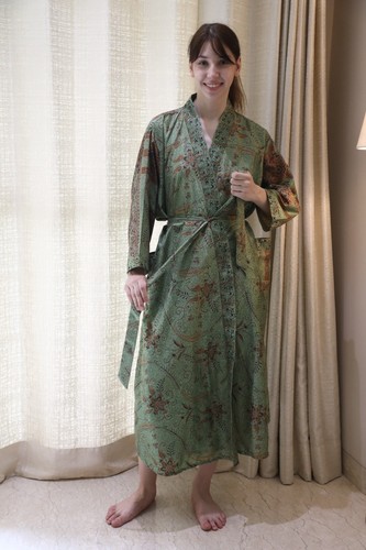 Abito lungo kimono verde - , e