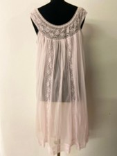 Camicia da notte vintage da donna anni 60 | Camicia da notte rosa con bordo...