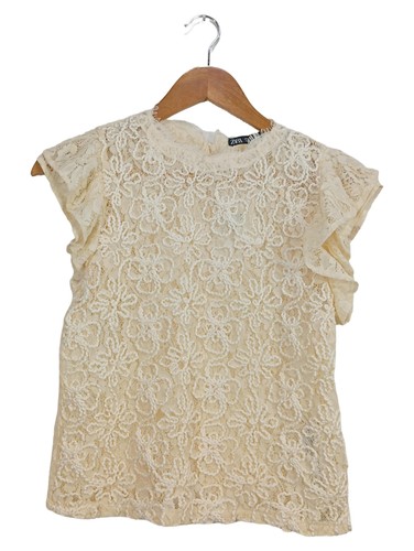 Zara damen bluse beige spitze - zara,
