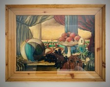 ~ Dipinto Surrealista Firmato Tela Cornice e Vetro