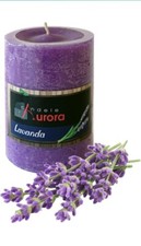 Candele D'Aurora Amber Cero Color Lavanda con Finitura Ruvida, Cera vegetale