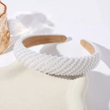 Cerchietto Bianco Con Perle