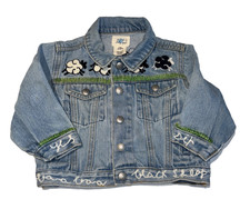 Giacca denim ricamata Baby Gap vintage rara Baa Baa pecora nera 12-24 mesi