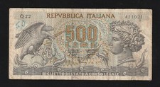 Italia, 500 lire, 1966, P-93
