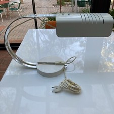 Lampe de Bureau Space Age d'Enrico Tronconi, 1970s metal blanc italie