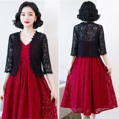 Donna floreale pizzo top - pizzo, corto