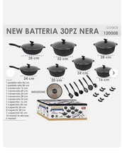 Batteria Di Pentole 30 Pezzi DG Bavaria  In Pietra Antiaderente Induzione