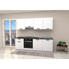Cucina Lineare 240 Cm Bianca