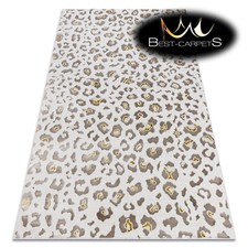 Tappeto strutturale moderno MOLTO MORBIDO esclusivo BLISS motivo leopardato crema/beige