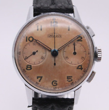 Orologio Cronografo VINTAGE ANGELUS 35,5mm Uomo Fondo Acciaio Molla Maggiore Rotta