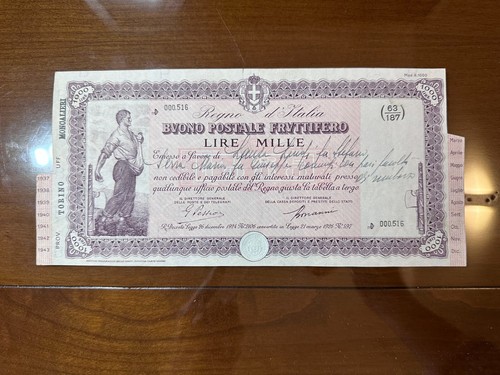 Buono postale fruttifero lire - postale,